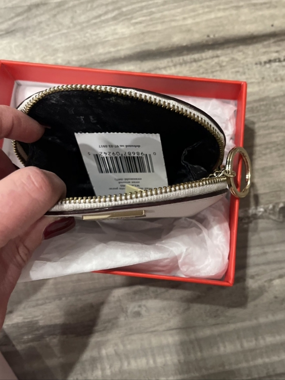 kate spade Black & White Swan Leather Coin Purse - Picture 5 of 5